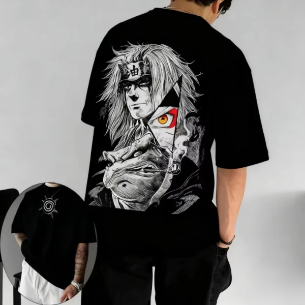 kf-S0c62e91e10934114a668fc8abf11c069C Camiseta, Diseño Jiraiya, Estilo Anime, Unisex, Manga Corta, Retro, Harajuku, Unisex