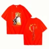 Camiseta de Algodón Puro Demon Slayer Kyojuro Rengoku 2026, Nueva Camiseta con Estampado de Anime, Holgada, Informal, para Padres e Hijos, de Manga Corta