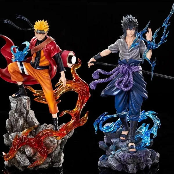 kf-S236a160da6454b40b9af1321d0a8a7b6f Figura de Anime de 23 cm, Modelo de Acción de Uzumaki Naruto y Uchiha Sasuke, Estatua de PVC, Adorno de Escritorio, Juguetes Coleccionables, Regalo