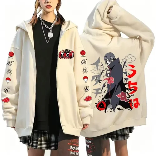 kf-S2948b9e6d1694c88a93749d6af3c600ch Uchiha Itachi, Nuevo Estilo Japonés de Anime, Moda Y2K Harajuku, Ropa Deportiva Casual Moderna, Chaqueta con Cierre