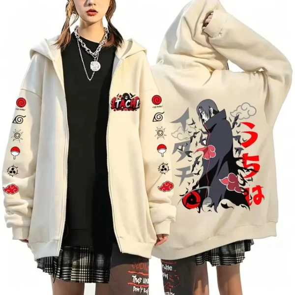 Uchiha Itachi, Nuevo Estilo Japonés de Anime, Moda Y2K Harajuku, Ropa Deportiva Casual Moderna, Chaqueta con Cierre