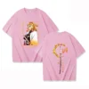 Camiseta de Algodón Puro Demon Slayer Kyojuro Rengoku 2026, Nueva Camiseta con Estampado de Anime, Holgada, Informal, para Padres e Hijos, de Manga Corta