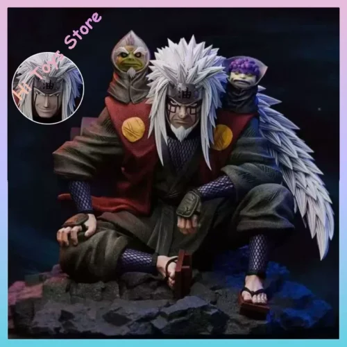 kf-S3faf3c044c8c477cbe4e3f184bb46036D Figura de acción de 16cm, postura sentada, modelo Jiraiya, estatua, adorno, juguetes para niños, regalo de cumpleaños