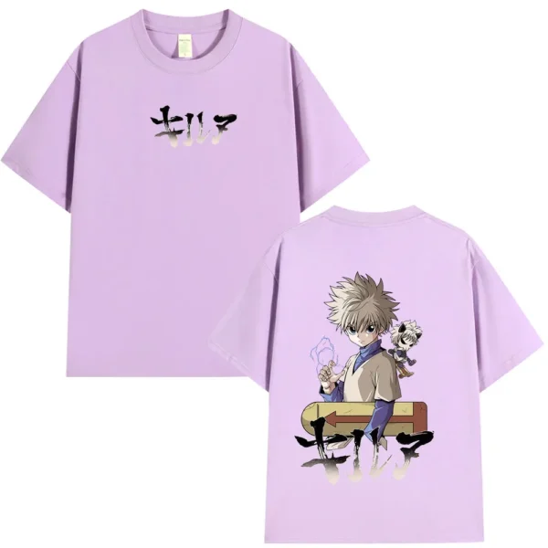 Camiseta de Anime Hunter X Hunter Killua Zoldyck para hombre y mujer, ropa de moda , camiseta de manga corta de algodón de gran tamaño, ropa de calle