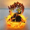 kf-S6cb6f86a043f4cf1af262053779810343 Demon Slayer Anime Rengoku Kyoujurou lámpara Led bombilla modelo de figuras de acción figura y Base y lámpara DIY juguetes de decoración