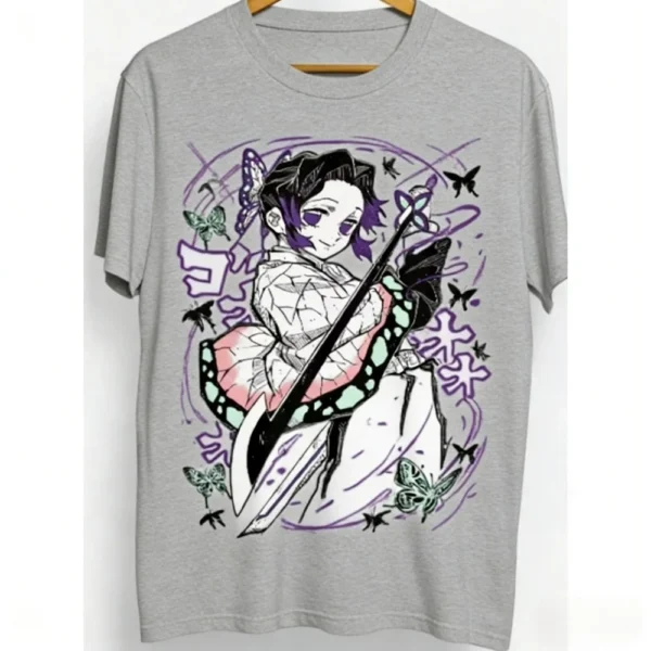 kf-S6ce5721e970a4de9a09d0abe5cefc114o Shinobu Kocho-Camiseta de algodón puro para verano, camisa holgada informal americana con estampado de Anime, camisa de manga corta para padres e hijos, 2026