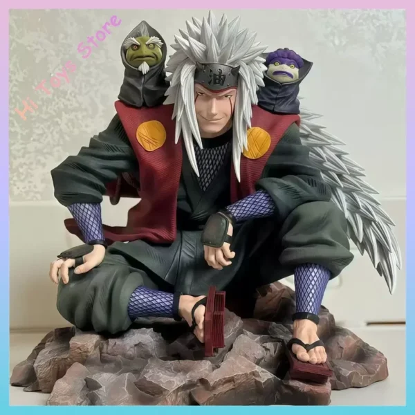 Figura de acción de 16cm, postura sentada, modelo Jiraiya, estatua, adorno, juguetes para niños, regalo de cumpleaños