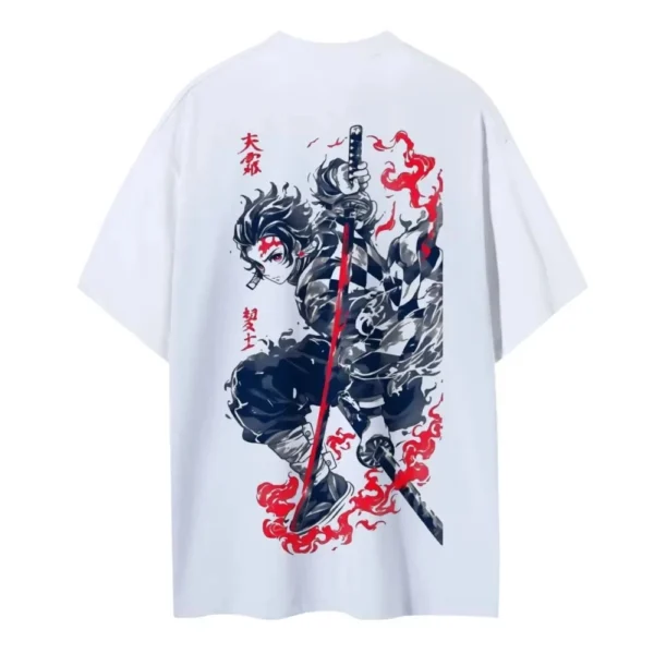 Camiseta de Anime Demon Slayer: Kimetsu No Yaiba 2026, Unisex, Cuello Redondo, Algodón, para Hombre y Mujer, Moda Verano, Estilo Urbano