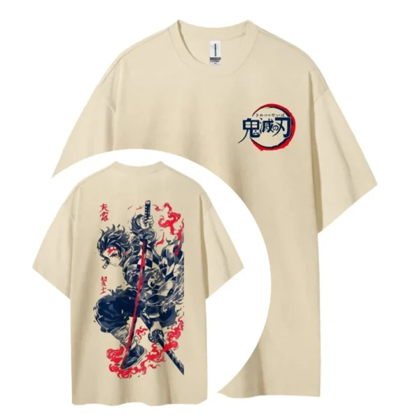 Camiseta de Anime Demon Slayer: Kimetsu No Yaiba 2026, Unisex, Cuello Redondo, Algodón, para Hombre y Mujer, Moda Verano, Estilo Urbano