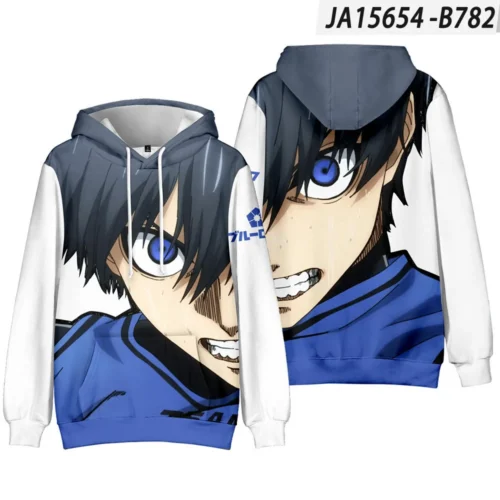 kf-S91983ea79e0d47939b8ee6ada393c792E Nueva Sudadera con Capucha de Anime BLUE LOCK , Sudadera Informal de Moda para Todas las Temporadas con Diseño de Blue Lock