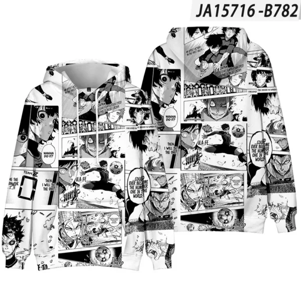 Nueva Sudadera con Capucha de Anime BLUE LOCK , Sudadera Informal de Moda para Todas las Temporadas con Diseño de Blue Lock