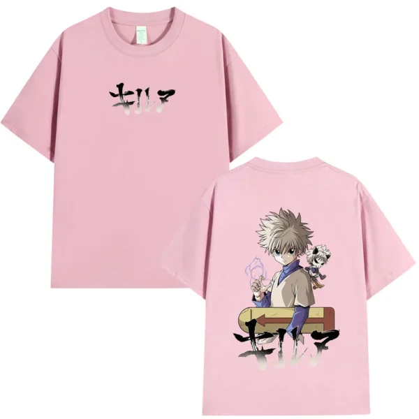 Camiseta de Anime Hunter X Hunter Killua Zoldyck para hombre y mujer, ropa de moda , camiseta de manga corta de algodón de gran tamaño, ropa de calle