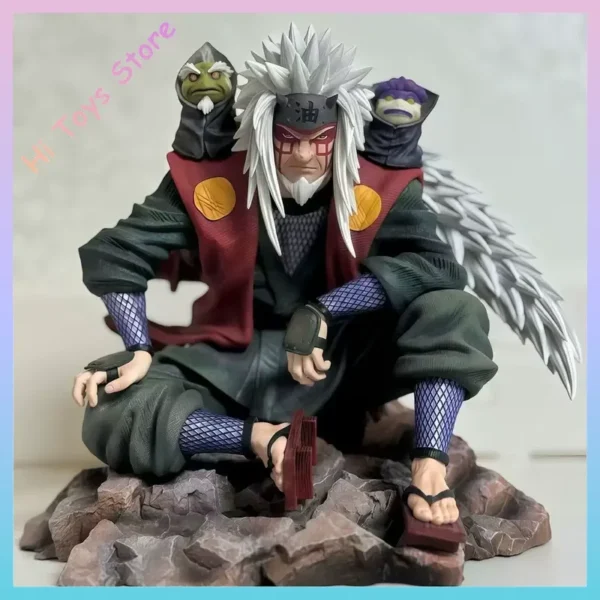 Figura de acción de 16cm, postura sentada, modelo Jiraiya, estatua, adorno, juguetes para niños, regalo de cumpleaños