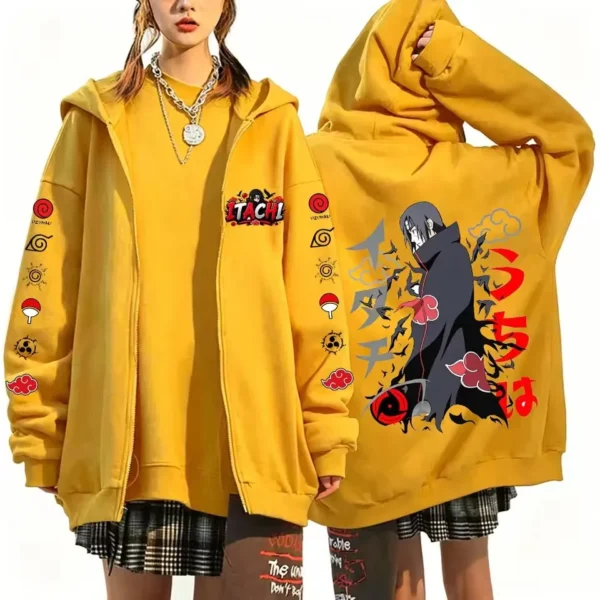 Uchiha Itachi, Nuevo Estilo Japonés de Anime, Moda Y2K Harajuku, Ropa Deportiva Casual Moderna, Chaqueta con Cierre