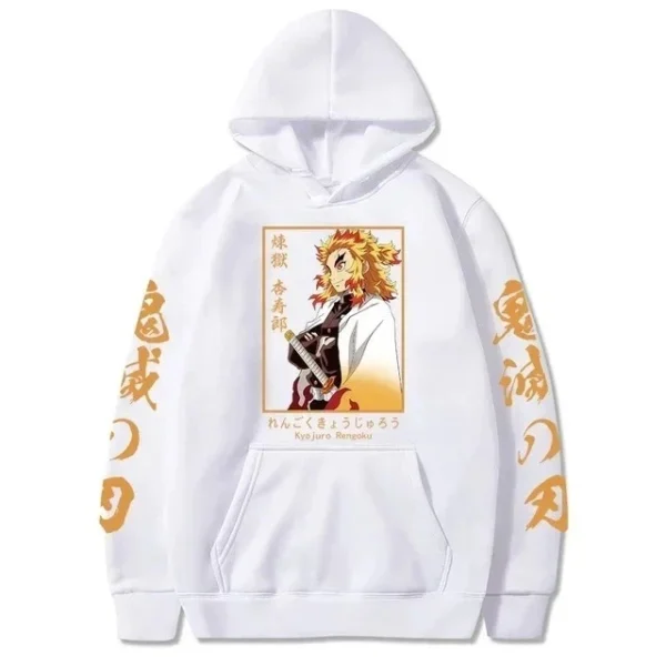 Sudadera con Capucha de Anime Demon Slayer, Kyojuro Rengoku, Estampado Gráfico, Estilo Harajuku, Novedades, Productos Nuevos