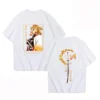 Camiseta de Algodón Puro Demon Slayer Kyojuro Rengoku 2026, Nueva Camiseta con Estampado de Anime, Holgada, Informal, para Padres e Hijos, de Manga Corta