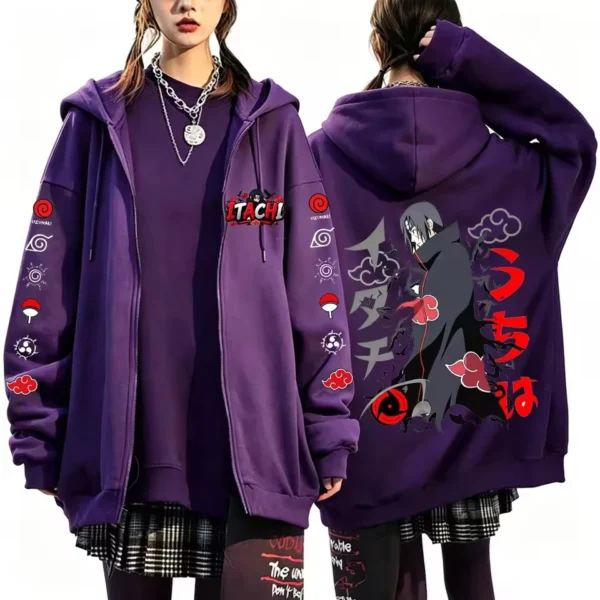 Uchiha Itachi, Nuevo Estilo Japonés de Anime, Moda Y2K Harajuku, Ropa Deportiva Casual Moderna, Chaqueta con Cierre