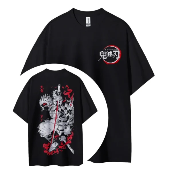 Camiseta de Anime Demon Slayer: Kimetsu No Yaiba 2026, Unisex, Cuello Redondo, Algodón, para Hombre y Mujer, Moda Verano, Estilo Urbano